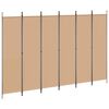 vidaXL 6-paneļu telpas dalītājs Bē&scaron;a 300 x 200 cm Audums