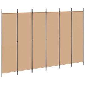 vidaXL 6-paneļu telpas dalītājs Bē&scaron;a 300 x 200 cm Audums