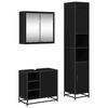 vidaXL Vannas istabas mēbeļu komplekts ar durvīm 3 pcs Melns ozols