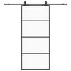 vidaXL bīdāmās durvis ar stiprinājumiem, melns, stikls, 90x205 cm