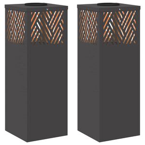 vidaXL Saules LED ceļa gaisma 2 pcs Melna Auksti velmēts tērauds