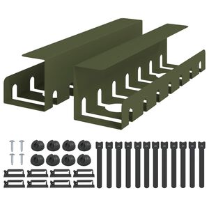 vidaXL Galda kabeļu organizators 2 gab. Olīvu zaļ&scaron; 43 x 10 x 10 cm