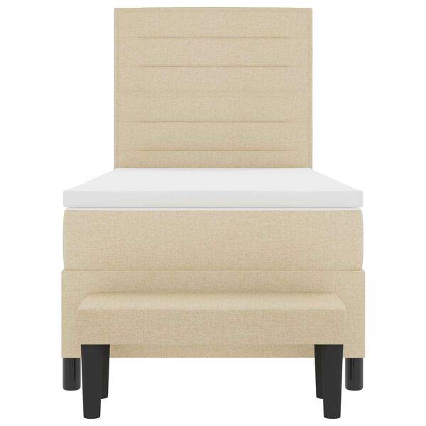 vidaXL Kastītes atsperu gulta ar matraci Krēmkrāsa 80 x 200 cm audums