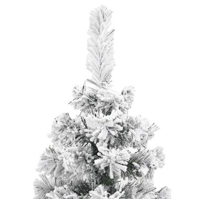vidaXL mākslīgā Ziemassvētku egle ar sniegu, šaura, zaļa, 120 cm, PVC
