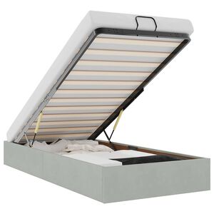 vidaXL Osmaņu gultas rāmis bez matrača gai&scaron;i pelēks 90x200 cm samts