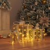 vidaXL Dāvanu kaste su 60 LED 3 pcs Silti balta 20 x 20 x 20 cm PET