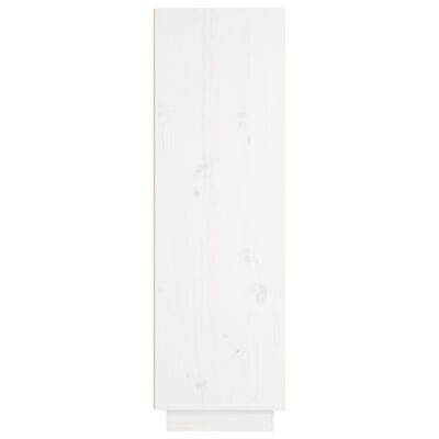 vidaXL augstais skapītis, balts, 37x34x110 cm, priedes masīvkoks