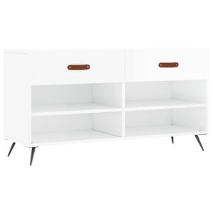 vidaXL apavu skapītis, spīdīgi balts, 102x35x55 cm, inženierijas koks