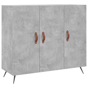 vidaXL kumode, betona pelēka, 90x34x80 cm, inženierijas koks