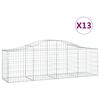 vidaXL arkveida gabiona grozi, 13 gb., 200x50x60/80 cm, cinkota dzelzs