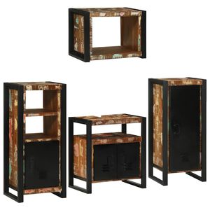 vidaXL Vannas istabas mēbeļu komplekts 4 pcs Ciets atjaunots koks