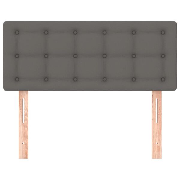 vidaXL gultas galvgalis, 80x5x78/88 cm, pelēka mākslīgā āda