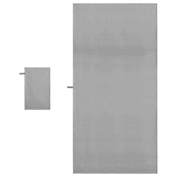 vidaXL Sporta dvieļu komplekts 2 pcs Tumši pelēka audums