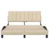 vidaXL gultas rāmis bez matrača, Hanko, krēmkrāsas, 140x200 cm, audums