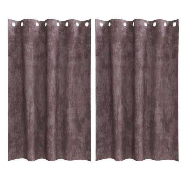 vidaXL Samta aizkari ar aizkariem 2 pcs Brūna 175 x 140 cm Samts