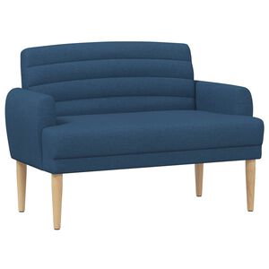 vidaXL Divvietīga mēbele ar pogu pūkām Zila 116 x 67 x 80 cm Audums