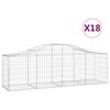 vidaXL arkveida gabiona grozi, 18 gb., 200x50x60/80 cm, cinkota dzelzs