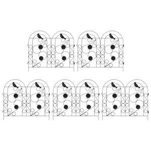 vidaXL Dārza žogs Režģa raksts Melna 308,5 x 54,5 x 0,3 cm