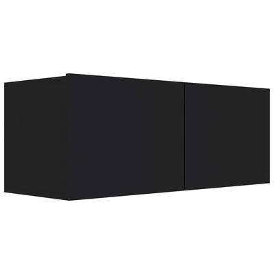 vidaXL TV skapītis, melns, 80x30x30 cm, skaidu plāksne