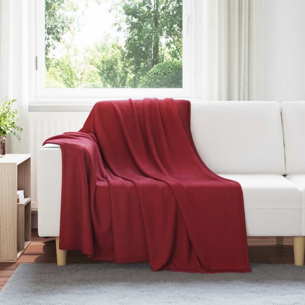 vidaXL Pleds Bordo sarkans 200 x 150 cm Flīss