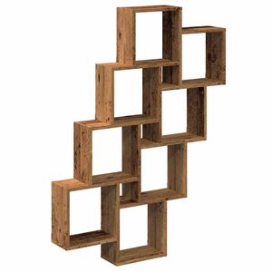 vidaXL sienas kuba plaukts vecs koks 90x15x119,5 cm inženierijas koks