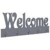 vidaXL sienas drēbju pakaramais WELCOME, pelēks, 74x29,5 cm