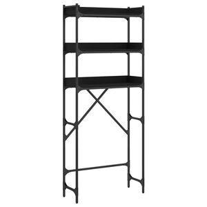 vidaXL veļasma&scaron;īnas plaukts, melns, 67x25x163 cm, inženierijas koks