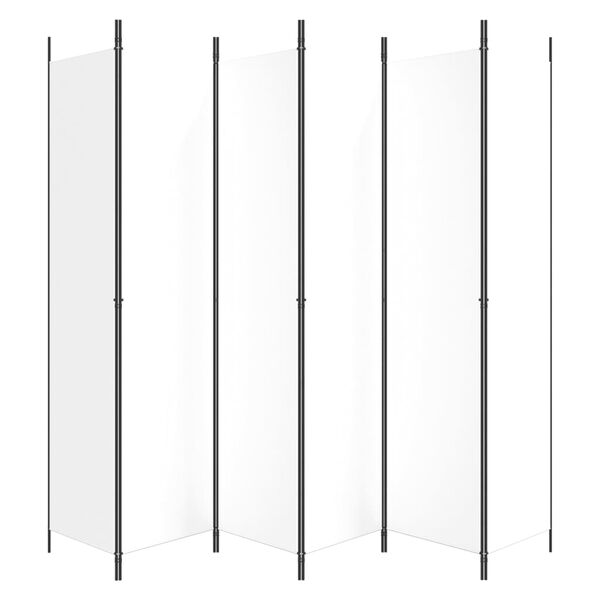 vidaXL 6 paneļu istabas aizslietnis, balts, 300x220 cm, audums