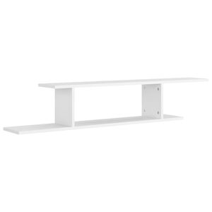 vidaXL sienas TV skapītis, balts, 125x18x23 cm, inženierijas koks