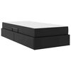 vidaXL Gulta ar uzglabā&scaron;anas vietu un matraci 2 pcs Melna Āda