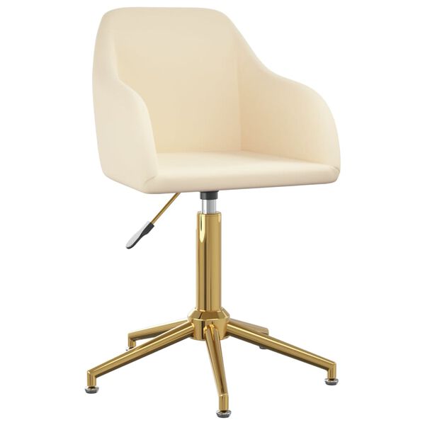 vidaXL grozāmi virtuves krēsli, 4 gab., krēmkrāsas samts