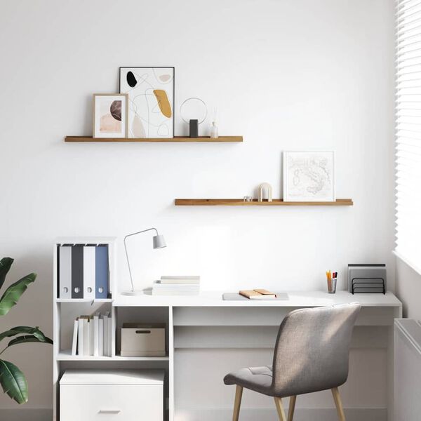 vidaXL Sienas plaukts 2 pcs Brūna 100 x 9 x 3 cm Inženierijas koks