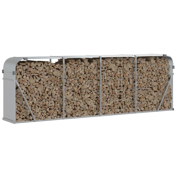 vidaXL malkas statīvs, sudraba krāsa, 300x45x100 cm, cinkots tērauds