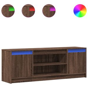 vidaXL TV skapītis ar LED, brūns, 139,5x34x50 cm, inženierijas koks