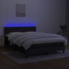 vidaXL atsperu gulta ar matraci, LED, melns audums, 140x190 cm