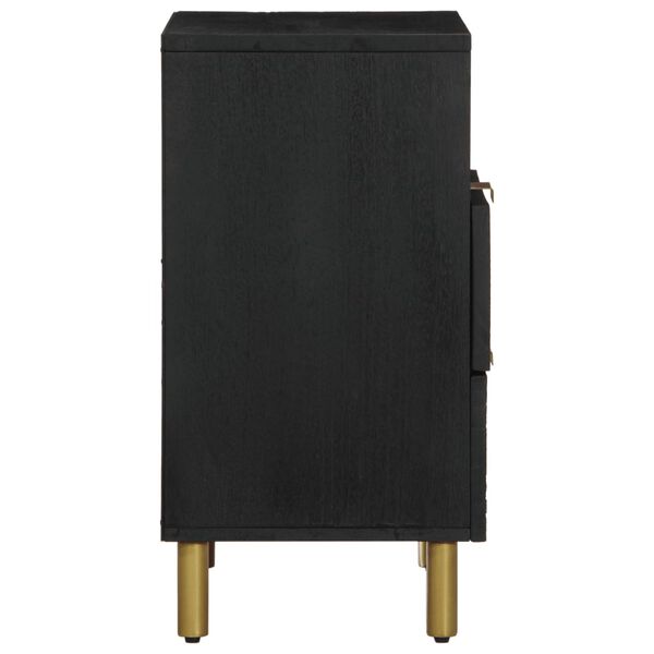 vidaXL naktsskapītis, melns, 50x33x62 cm, inženierijas koks