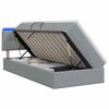 vidaXL LED uzglabā&scaron;anas gulta ar matraci Gai&scaron;i pelēka 90 x 190 cm
