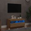 vidaXL TV skapītis ar LED lampiņām, 80x35x40 cm, ozolkoka krāsā