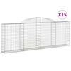 vidaXL arkveida gabiona grozi, 15gb., 300x30x100/120cm, cinkota dzelzs