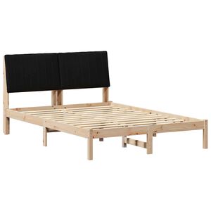 vidaXL Gultas rāmis Brūna 135 x 190 cm Ciets priedes koks