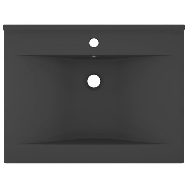vidaXL izlietne, 60x46 cm, matēta tumši pelēka keramika