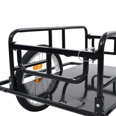 vidaXL velosipēda piekabe, 130x73x48,5 cm, melns tērauds