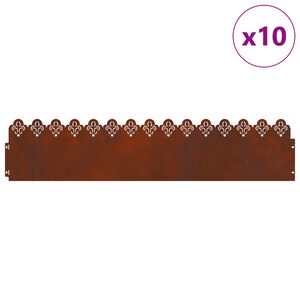 vidaXL Zāliena apmales 10 gab. 103 x 0,05 x 22 cm Novecināts tērauds