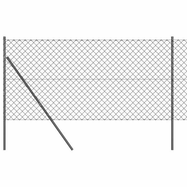 vidaXL Žoga āķis Pelēka 25 x 1 m (60 x 60 mm acu) Tērauds