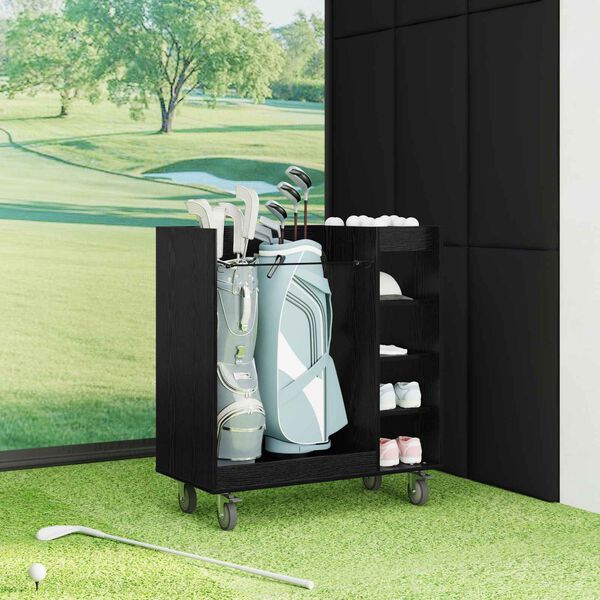 vidaXL Golfu skapis ar riteni Melns ozolkoks 90 x 45 x 98 cm