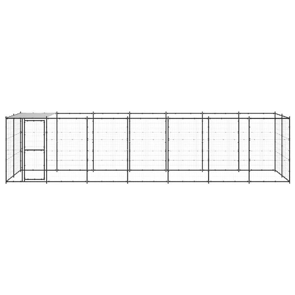 vidaXL suņu voljērs ar jumtu, 16,94 m&sup2;, tērauds