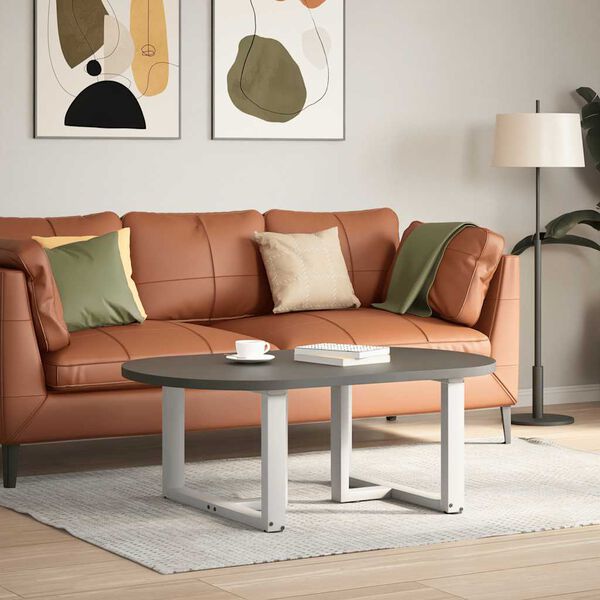 vidaXL kafijas galdiņa kājas, 2 gab., T-veida, baltas, 60x25x(42-43) cm, tērauds