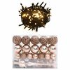vidaXL Ziemassvētku bumbu komplekts, 60 gab., 150 LED, zeltaini rozā