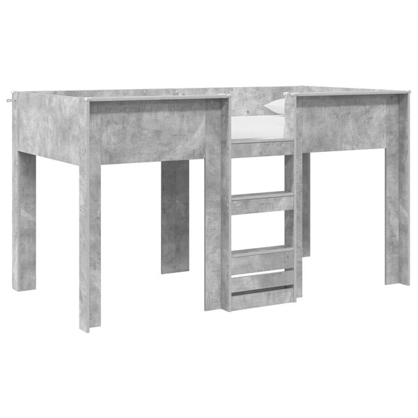 vidaXL Divguļamā gulta bērniem ar matraci Betona pelēks 100 x 200 cm