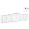 vidaXL arkveida gabiona grozi, 25 gb., 400x50x80/100cm, cinkota dzelzs